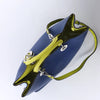 Dior Diorissimo Leather Large 2Way Handbag in Navy Blue x Yellow Secondhand