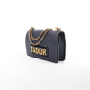 Secondhand Dior J'Adior Grained Leather Chain Crossbody Bag in Navy Blue
