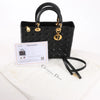 Dior Lady Dior Large Cannage Leather 2Way Handbag in Black Secondhand