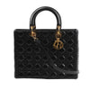 Dior Lady Dior Large Cannage Leather 2Way Handbag in Black Secondhand