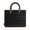 Dior Lady Dior Large Cannage Leather 2Way Handbag in Black Secondhand