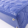 Dior Lady Dior Leather Cannage Large Handbag in Blue Secondhand