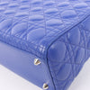 Dior Lady Dior Leather Cannage Large Handbag in Blue Secondhand