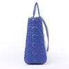 Dior Lady Dior Leather Cannage Large Handbag in Blue Secondhand