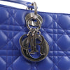 Dior Lady Dior Leather Cannage Large Handbag in Blue Secondhand