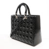 Secondhand Dior Lady Dior Large Patent Leather Cannage 2Way Handbag in Black