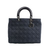 Dior Lady Dior Dennim x Leather Cannage Large Handbag in Navy Blue Secondhand
