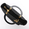 Dior Lady Dior Large Cannage Nylon x Patent Leather 2Way Handbag in Black Secondhand