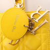 Dior Lady Dior Cannage Leather 2Way Handbag in Yellow Secondhand
