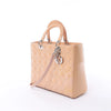 Dior Lady Dior Large Cannage Patnet Leather 2Way Handbag in Beige Secondhand