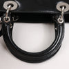 Dior Lady Dior Large Patent Leather 2Way Handbag in Black Secondhand