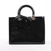 Dior Lady Dior Large Patent Leather 2Way Handbag in Black Secondhand