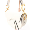 Dior Saddle Classic Bag Canvas Shoulder Bag in White Secondhand