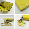 Christian Dior Lady Dior wallet in yellow patent leather