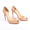 Secondhand Christian Louboutin Demi You 100 Patent Leather Heels in Beige, Size 38 EU