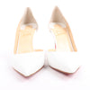 Christian Louboutin Iriza 85 Leather Heels in Bianco, Size 41 EU Secondhand