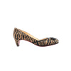 Secondhand Christian Louboutin Tiger Print Raffia Bow Heels in Brown x Black, Size 39 EU