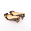 Christian Louboutin Tiger Print Raffia Bow Heels in Brown x Black, Size 39 EU Secondhand