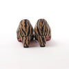 Christian Louboutin Tiger Print Raffia Bow Heels in Brown x Black, Size 39 EU Secondhand
