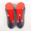 Christian Louboutin Lady Peep 150 Denim Spike Studs Open-toe Heels in Blue, Size 36.5 EU Secondhand