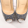 Christian Louboutin Lady Peep 150 Denim Spike Studs Open-toe Heels in Blue, Size 36.5 EU Secondhand