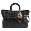 Dior Lady Dior Large Cannage Leather 2Way Handbag in Black Secondhand