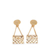 Secondhand Chanel Gold Plated Flap Bag Drop Clip On Earrings
