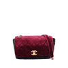 Chanel Paris Cosmopolite Small Tricolor Quilted Velvet Private Affair Camellia Flap Secondhand