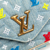 Louis Vuitton Embroidered Monogram Denim New Wave Chain Pochette Secondhand