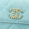 Chanel Quilted Denim 19 Card Holder with Chain Secondhand