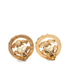 Chanel CC Gold Plated Strass Round Clip On Earrings Secondhand