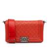 Secondhand Chanel Old Medium Quilted Lambskin and Stingray Strap Boy Flap