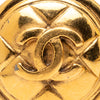 Chanel Gold Plated CC Quilted Round Clip On Earrings Secondhand