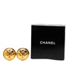 Chanel Gold Plated CC Quilted Round Clip On Earrings Secondhand