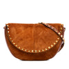 Valentino Suede and Calfskin Rockstud Halfmoon Crossbody Secondhand