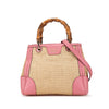 Gucci Small Raffia Bamboo Shopper Satchel Secondhand
