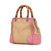 Gucci Small Raffia Bamboo Shopper Satchel Secondhand