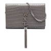 Saint Laurent Croc Embossed Leather Monogram Kate Tassel Wallet on Chain Secondhand