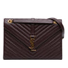 Saint Laurent Large Chevron Grain de Poudre Monogram Envelope Bag Secondhand