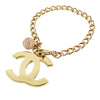 Chanel Gold Plated CC Rhinestones Charm Bracelet Secondhand