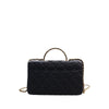 Chanel CC Quilted Lambskin Metal Twist Top Handle Flap Secondhand