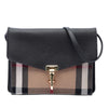 Burberry Small Leather and House Check Canvas Derby Macken Crossbody Secondhand
