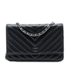 Secondhand Chanel CC Chevron Caviar Wallet On Chain