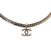 Secondhand Chanel White Gold CC Rhinestones Pendant Necklace