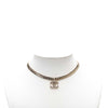 Chanel White Gold CC Rhinestones Pendant Necklace Secondhand