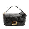 Fendi Zucca Embossed Leather Baguette Satchel Secondhand