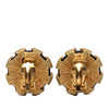Chanel CC Gold Plated and Resin Round Clip On Earrings Secondhand