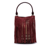 Burberry House Check Canvas and Suede Fringe Bucket Bag Secondhand