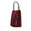 Burberry House Check Canvas and Suede Fringe Bucket Bag Secondhand