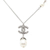 Chanel CC Brass Strass Faux Pearl Pendant Necklace Secondhand